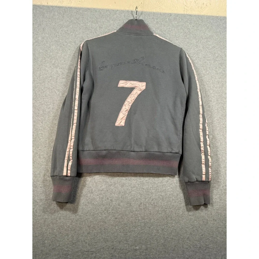 VTG‎ Y2K Emporio Armani Satin Bomber Jacket Pink Grey Reversible EA7 Logo XS